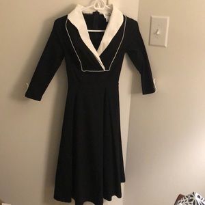 Vintage black and white swing dress.